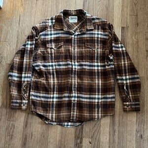 Mountain Khakis Men’s Brown Flannel Plaid Shirt XL